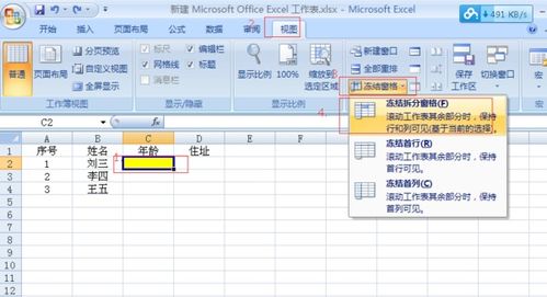 excel怎么冻结单行 第2张