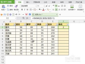 怎么排名excel